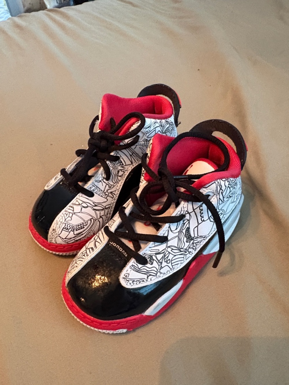 Nike Jordan Kids Dub Zero Black, White & Red Graphic-Print Sneakers
